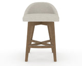 Canadel Downtown Swivel Counter or Bar Stool 8138 in TB Fabric and 25 Pecan Washed, front view