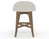 Canadel Downtown Swivel Counter or Bar Stool 8138 in TB Fabric and 25 Pecan Washed, back view