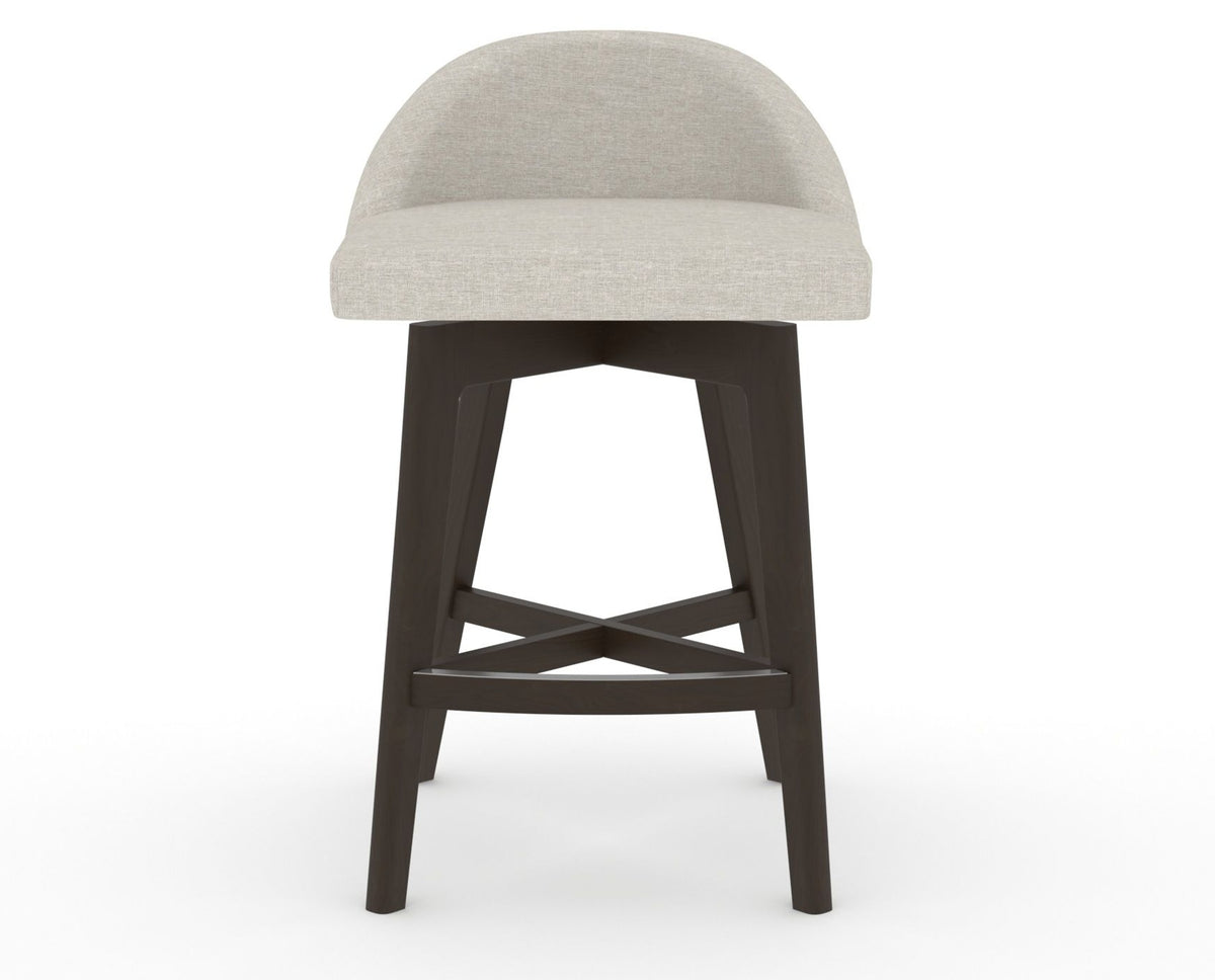 Canadel Downtown Swivel Counter or Bar Stool 8138 in TB Fabric and 59 Davy's Grey, front view