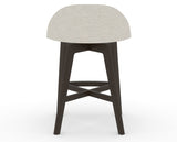 Canadel Downtown Swivel Counter or Bar Stool 8138 in TB Fabric and 59 Davy's Grey, back view