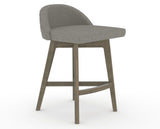 Canadel Downtown Swivel Counter or Bar Stool 8138 in TN Fabric and 08 Shadow, three-quarter view