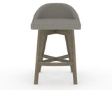 Canadel Downtown Swivel Counter or Bar Stool 8138 in TN Fabric and 08 Shadow, front view