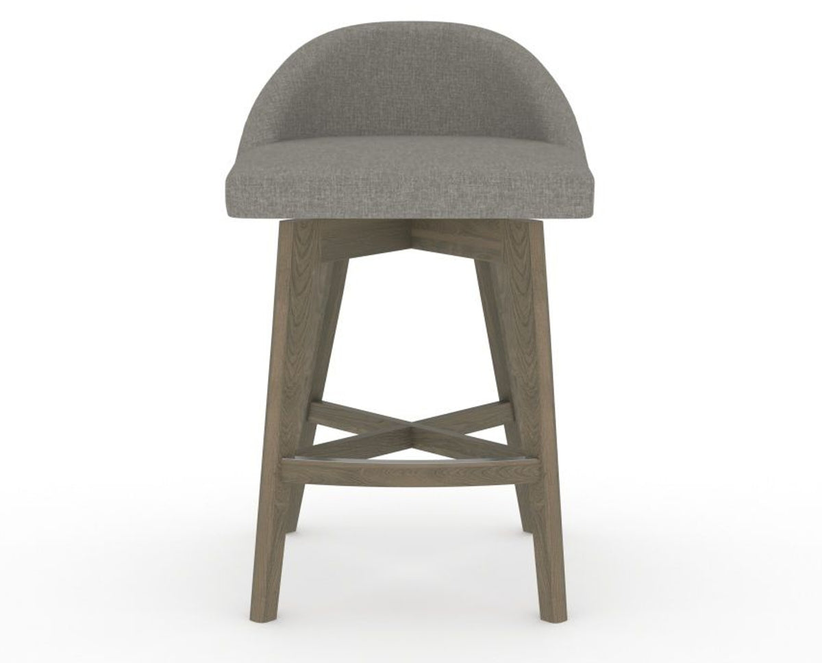 Canadel Downtown Swivel Counter or Bar Stool 8138 in TN Fabric and 08 Shadow, front view