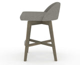 Canadel Downtown Swivel Counter or Bar Stool 8138 in TN Fabric and 08 Shadow, side view