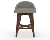 Canadel Downtown Swivel Counter or Bar Stool 8138 in TN Fabric and 19 Cognac Washed, front view