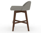 Canadel Downtown Swivel Counter or Bar Stool 8138 in TN Fabric and 19 Cognac Washed, side view