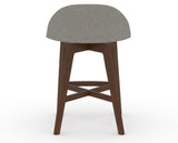 Canadel Downtown Swivel Counter or Bar Stool 8138 in TN Fabric and 19 Cognac Washed, back view