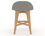 Canadel Downtown Swivel Counter or Bar Stool 8138 in TN Fabric and 20 Caramel Washed, back view