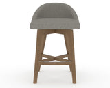 Canadel Downtown Swivel Counter or Bar Stool 8138 in TN Fabric and 25 Pecan Washed, front view