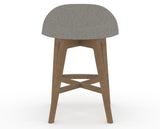 Canadel Downtown Swivel Counter or Bar Stool 8138 in TN Fabric and 25 Pecan Washed, back view