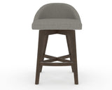 Canadel Downtown Swivel Counter or Bar Stool 8138 in TN Fabric and 29 Hazelnut Washed, front view