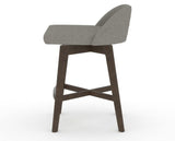 Canadel Downtown Swivel Counter or Bar Stool 8138 in TN Fabric and 29 Hazelnut Washed, side view
