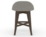 Canadel Downtown Swivel Counter or Bar Stool 8138 in TN Fabric and 29 Hazelnut Washed, back view