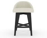 Canadel Downtown Swivel Counter or Bar Stool 8138 in TW Fabric and 05 Peppercorn Washed, front view