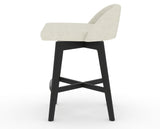 Canadel Downtown Swivel Counter or Bar Stool 8138 in TW Fabric and 05 Peppercorn Washed, side view