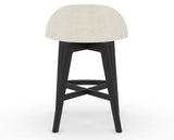 Canadel Downtown Swivel Counter or Bar Stool 8138 in TW Fabric and 05 Peppercorn Washed, back view