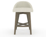 Canadel Downtown Swivel Counter or Bar Stool 8138 in TW Fabric and 08 Shadow, front view