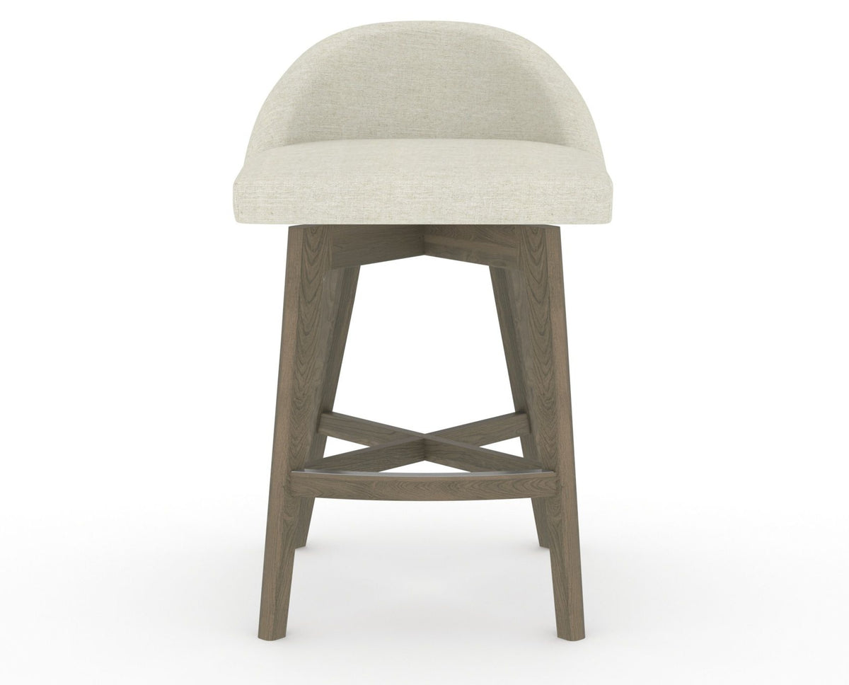 Canadel Downtown Swivel Counter or Bar Stool 8138 in TW Fabric and 08 Shadow, front view