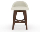 Canadel Downtown Swivel Counter or Bar Stool 8138 in TW Fabric and 19 Cognac Washed, front view