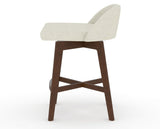 Canadel Downtown Swivel Counter or Bar Stool 8138 in TW Fabric and 19 Cognac Washed, side view