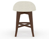 Canadel Downtown Swivel Counter or Bar Stool 8138 in TW Fabric and 19 Cognac Washed, back view