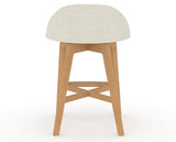 Canadel Downtown Swivel Counter or Bar Stool 8138 in TW Fabric and 20 Caramel Washed, back view