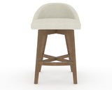 Canadel Downtown Swivel Counter or Bar Stool 8138 in TW Fabric and 25 Pecan Washed, front view