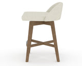 Canadel Downtown Swivel Counter or Bar Stool 8138 in TW Fabric and 25 Pecan Washed, side view