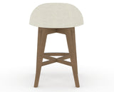 Canadel Downtown Swivel Counter or Bar Stool 8138 in TW Fabric and 25 Pecan Washed, back view