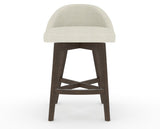 Canadel Downtown Swivel Counter or Bar Stool 8138 in TW Fabric and 29 Hazelnut Washed, front view
