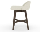 Canadel Downtown Swivel Counter or Bar Stool 8138 in TW Fabric and 29 Hazelnut Washed, side view