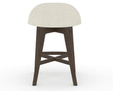 Canadel Downtown Swivel Counter or Bar Stool 8138 in TW Fabric and 29 Hazelnut Washed, back view