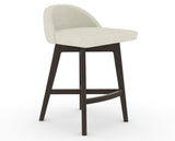Canadel Downtown Swivel Counter or Bar Stool 8138 in TW Fabric and 59 Davy's Grey, three-quarter view