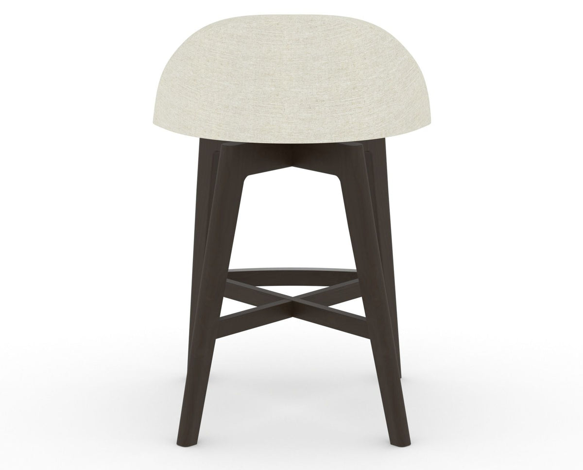 Canadel Downtown Swivel Counter or Bar Stool 8138 in TW Fabric and 59 Davy's Grey, back view