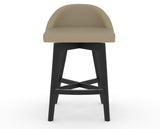 Canadel Downtown Swivel Counter or Bar Stool 8138 in XY Faux Leather and 05 Peppercorn Washed, front view