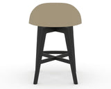 Canadel Downtown Swivel Counter or Bar Stool 8138 in XY Faux Leather and 05 Peppercorn Washed, back view