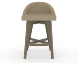 Canadel Downtown Swivel Counter or Bar Stool 8138 in XY Faux Leather and 08 Shadow, front view