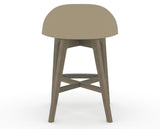Canadel Downtown Swivel Counter or Bar Stool 8138 in XY Faux Leather and 08 Shadow, back view