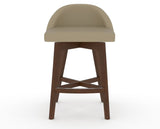 Canadel Downtown Swivel Counter or Bar Stool 8138 in XY Faux Leather and 19 Cognac Washed, front view
