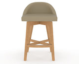 Canadel Downtown Swivel Counter or Bar Stool 8138 in XY Faux Leather and 20 Caramel Washed, front view