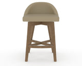 Canadel Downtown Swivel Counter or Bar Stool 8138 in XY Faux Leather and 25 Pecan Washed, front view