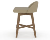 Canadel Downtown Swivel Counter or Bar Stool 8138 in XY Faux Leather and 25 Pecan Washed, side view
