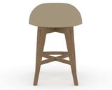 Canadel Downtown Swivel Counter or Bar Stool 8138 in XY Faux Leather and 25 Pecan Washed, back view