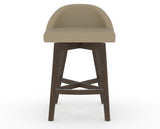 Canadel Downtown Swivel Counter or Bar Stool 8138 in XY Faux Leather and 29 Hazelnut Washed, front view