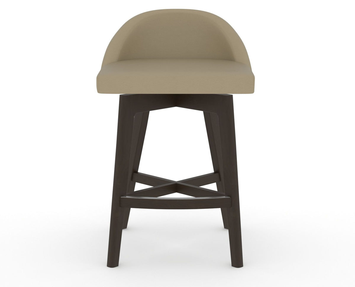 Canadel Downtown Swivel Counter or Bar Stool 8138 in XY Faux Leather and 59 Davy's Grey, front view