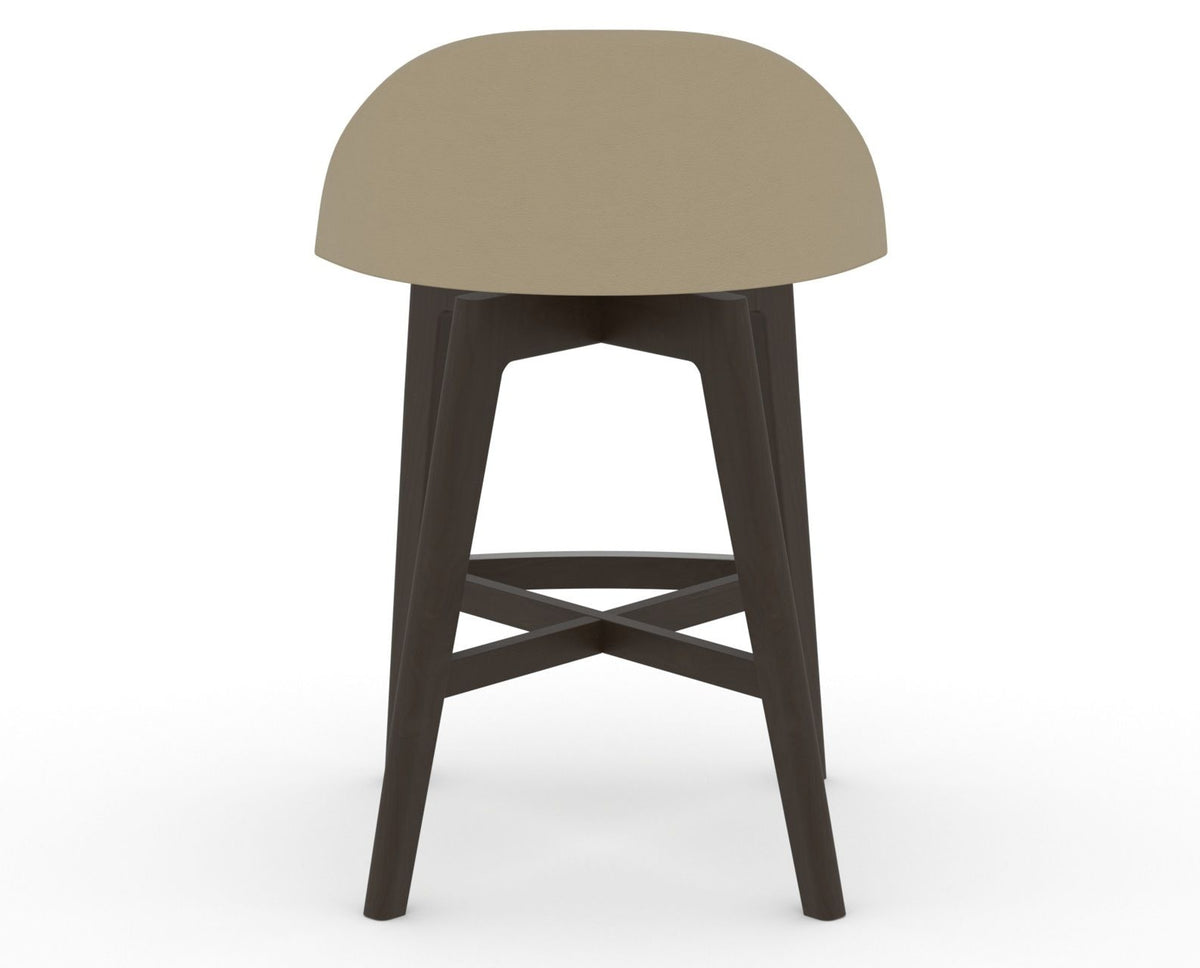 Canadel Downtown Swivel Counter or Bar Stool 8138 in XY Faux Leather and 59 Davy's Grey, back view
