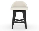 Canadel Downtown Swivel Counter or Bar Stool 8138 in YJ Faux Leather and 05 Peppercorn Washed, front view