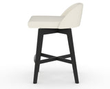 Canadel Downtown Swivel Counter or Bar Stool 8138 in YJ Faux Leather and 05 Peppercorn Washed, side view