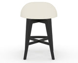Canadel Downtown Swivel Counter or Bar Stool 8138 in YJ Faux Leather and 05 Peppercorn Washed, back view