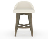 Canadel Downtown Swivel Counter or Bar Stool 8138 in YJ Faux Leather and 08 Shadow, front view
